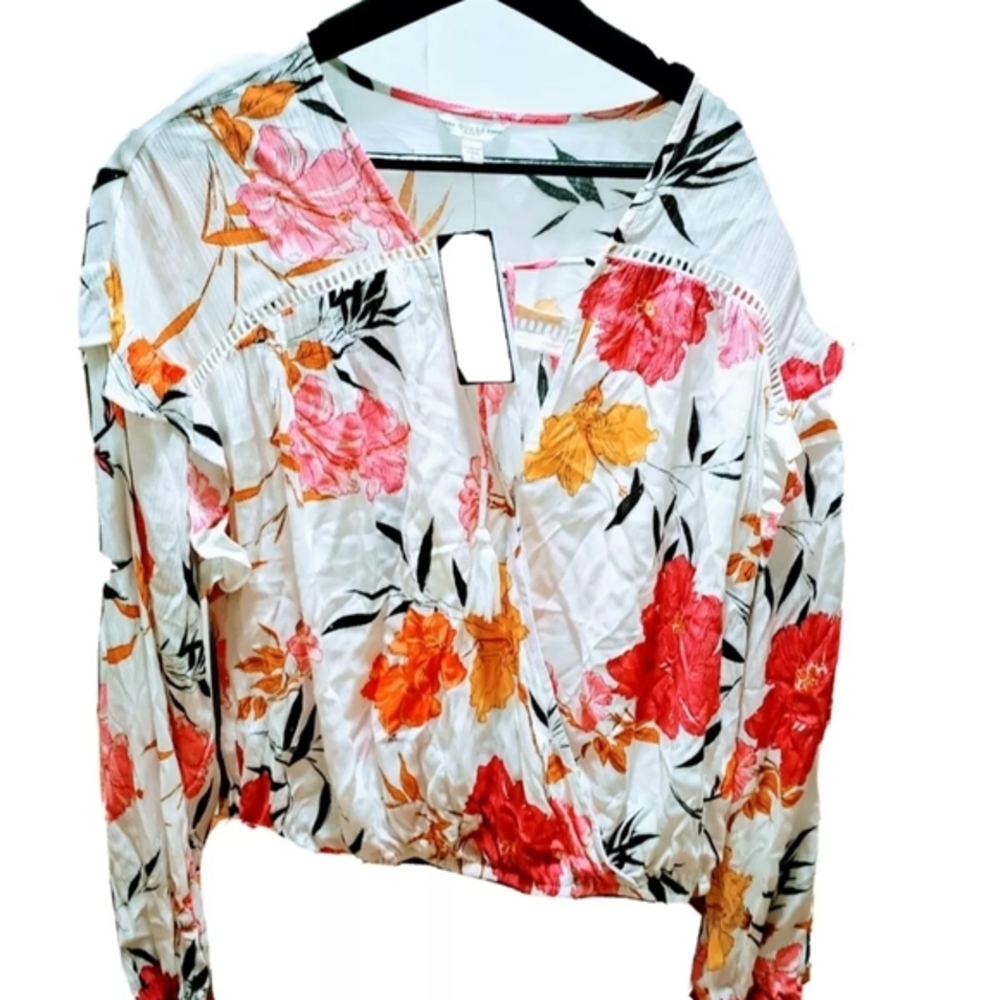 Guess Blouse Jin Etched Hibiscus Large - Picture 2 of 7